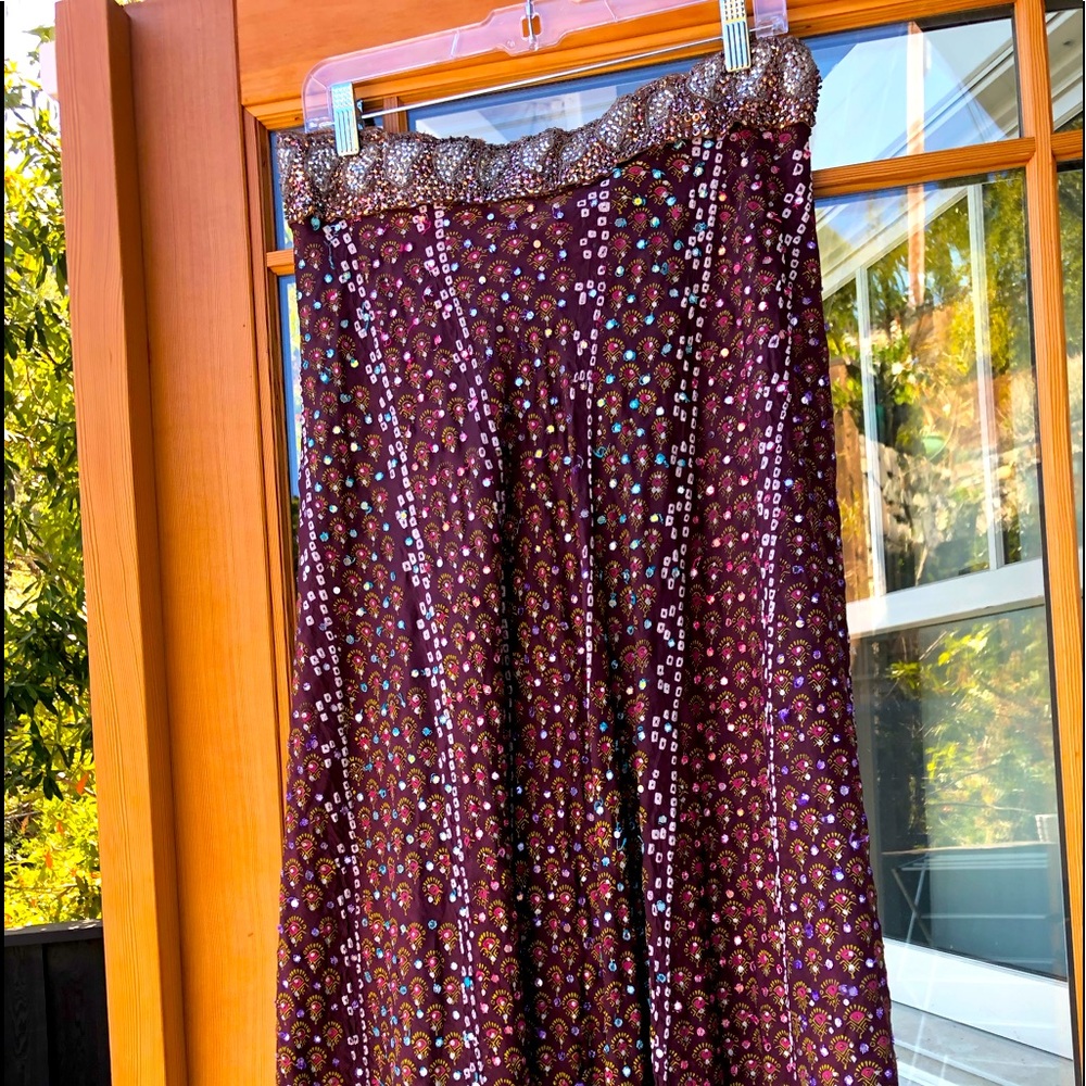 Gorgeous silk beaded/mirrored skirt